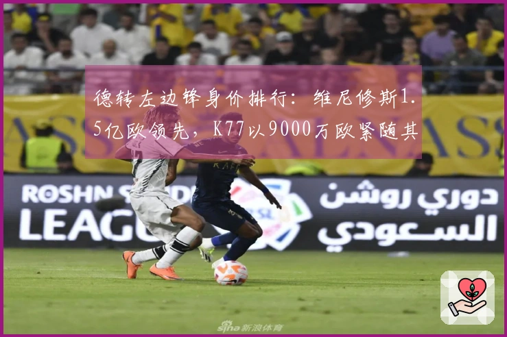 德转左边锋身价排行:维尼修斯1.5亿欧领先,K77以9000万欧紧随其后