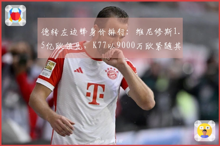 德转左边锋身价排行：维尼修斯1.5亿欧领先，K77以9000万欧紧随其后